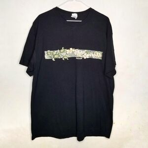 Y2K Hawaiian Turtle T Shirt Black Island Honu Tribal Polynesian Size XL Graphic